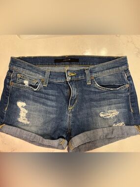 Joe's Jeans Blue Rolled-Hem Boyfriend Denim Shorts